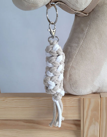 Steckenpferd-Set A3 Halfter Weißes Fell + Führstrick Weiß-Beige