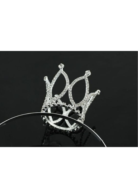 Silver-Plated Mini Crown Headband with Austrian Crystals Melissa Crown Height 5cm
