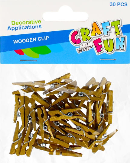 Craft Fun Cf Decoration Dek Drew Clip 30buc Gold 12/288