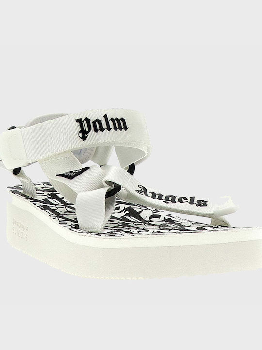 Palm Angels Women's Flat Sandals in White Color