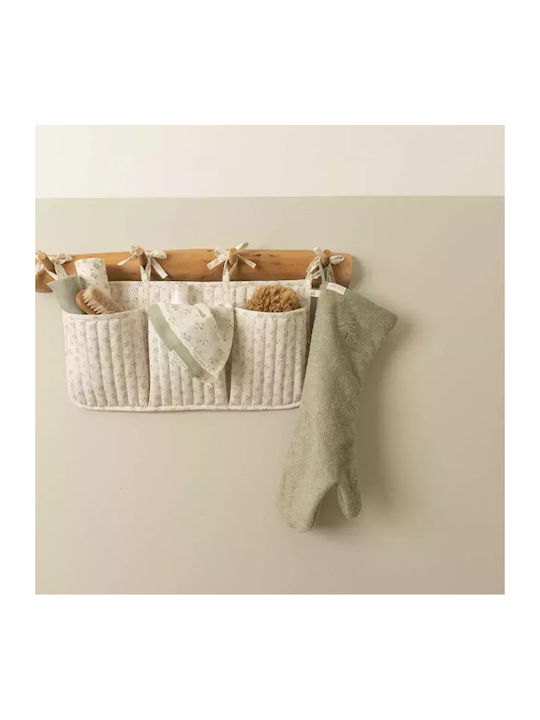 Little Dutch Blueberry Leaves / Sage Muslin Shoulder Burp Cloths Ecru 25x25cm. 3pcs