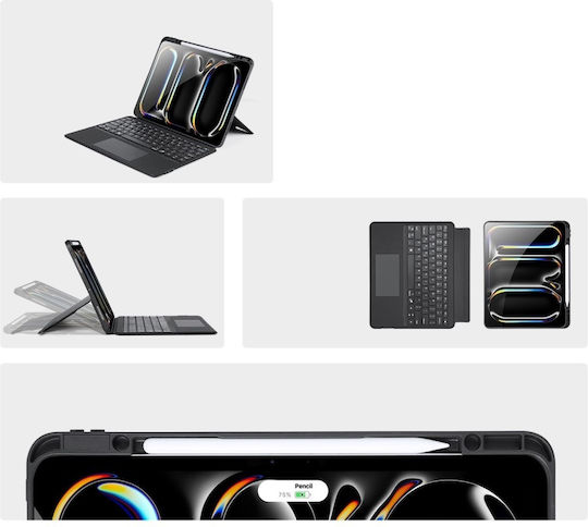 Dux Ducis Dk Flip Cover με Πληκτρολόγιο Μαύρη (iPad Pro 2024 13")