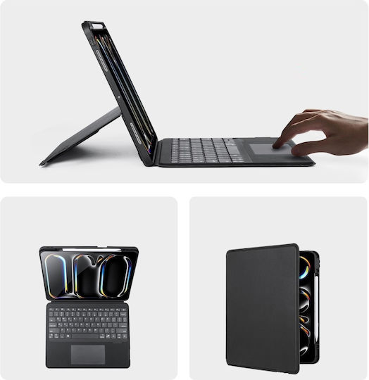 Dux Ducis Dk Flip Cover με Πληκτρολόγιο Μαύρη (iPad Pro 2024 13")