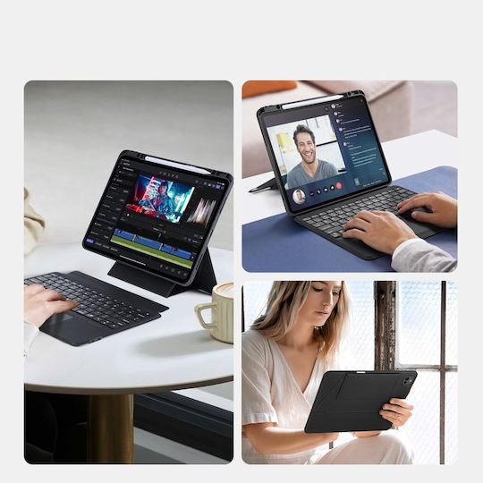 Dux Ducis Dk Flip Cover με Πληκτρολόγιο Μαύρη (iPad Pro 2024 13")