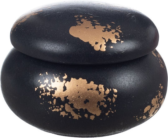Ceramic Macaron Jewelry Box Gold Patina 5x7cm K883 Nv-1200883
