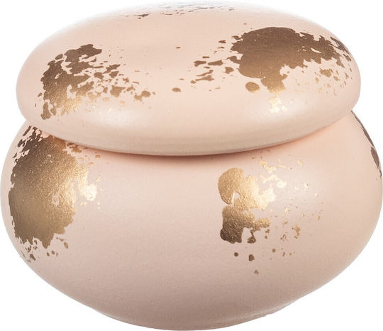 Ceramic Macaron Jewelry Box Gold Patina 5x7cm K883 Nv-1200883