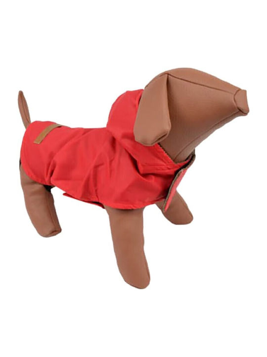 Woofmoda Hundemantel Wasserdicht Rot XSklein / XXXLarge mit Rückenlänge 35 cm.
