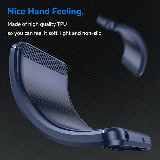 Techsuit Carbon Back Cover Silicon Albastru (Redmi Note 13 4G)