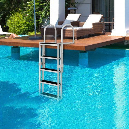 Vevor Adjustable Aluminum 5-Step Dock Ladder 170-200cm