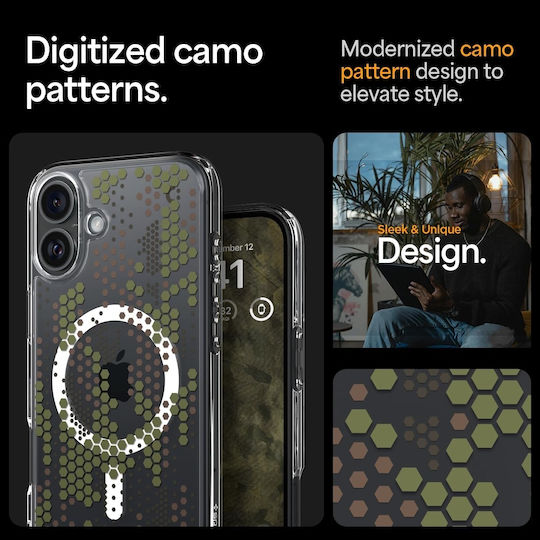 Spigen Ultra Hybrid MagFit Задна корица Пластмаса Digital Camo (iPhone 16)