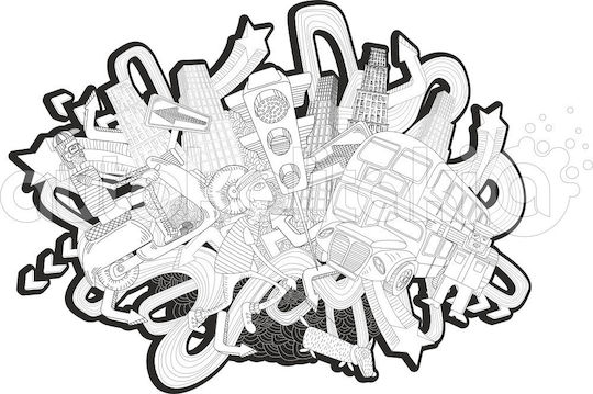 City Graffiti Wall Sticker 70cm X 95cm