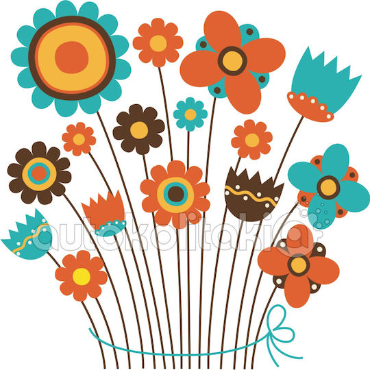 Wall Sticker Little Flowers 70cm X 70cm