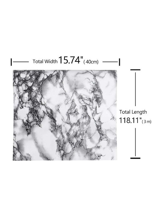 Self-Adhesive Decorative Film Marble Grey 300 X 40 Cm