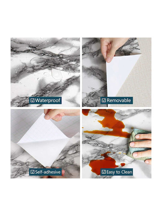 Self-Adhesive Decorative Film Marble Grey 300 X 40 Cm