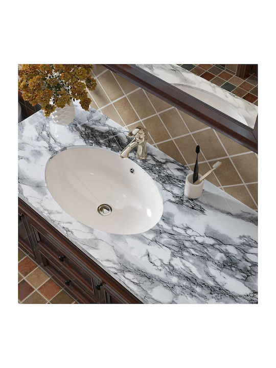 Self-Adhesive Decorative Film Marble Grey 300 X 40 Cm