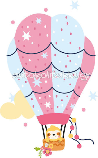 Hot Air Balloon Animals Wall Sticker 3 75cm X 120cm