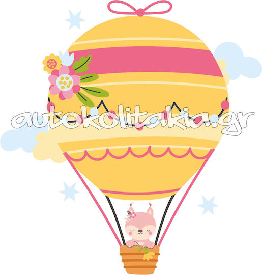Hot Air Balloon Animals Wall Sticker 6 120cm X 125cm
