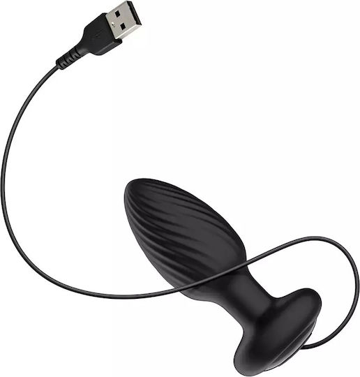 Dop Anal Rotativ și Vibrant Nexus Tornado + Telecomandă Negru