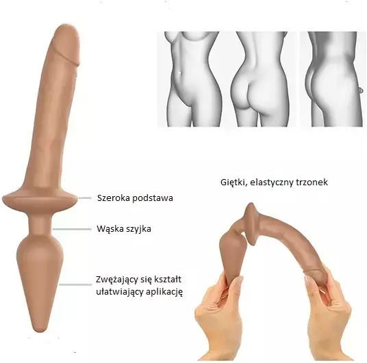 Dildo Strap-on-me Switch Plug-in Realistic Dildo Caramel L