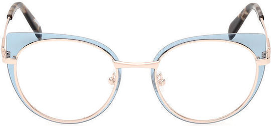 Emilio Pucci Femei Metalic Rame Ochelari Albastru EP5220 086