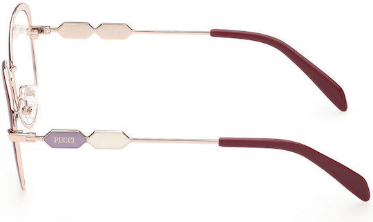 Emilio Pucci Metal Eyeglass Frame Cat Eye Red EP5187 068