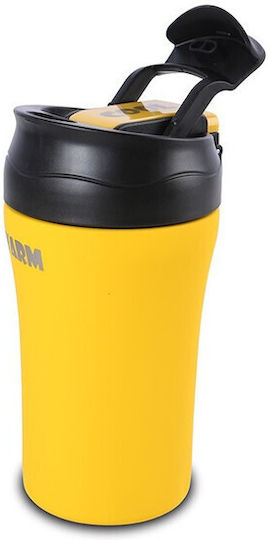 Nava Glas Thermosflasche Rostfreier Stahl BPA Frei 450ml Yellow mit Stroh
