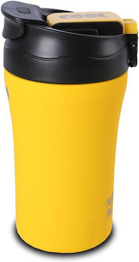 Nava Glas Thermosflasche Rostfreier Stahl BPA Frei 450ml Yellow mit Stroh