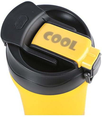 Nava Glas Thermosflasche Rostfreier Stahl BPA Frei 450ml Yellow mit Stroh