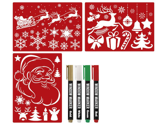 Window Decoration Set Markers Stencils Christmas Theme