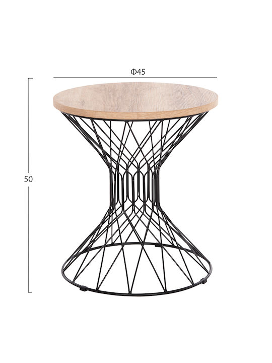 Round Side Table Keon Wooden Σοναμα L45xW45xH50cm.