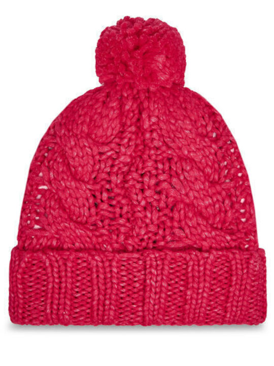 Kids Beanie Set with Gloves Knitted Fuchsia