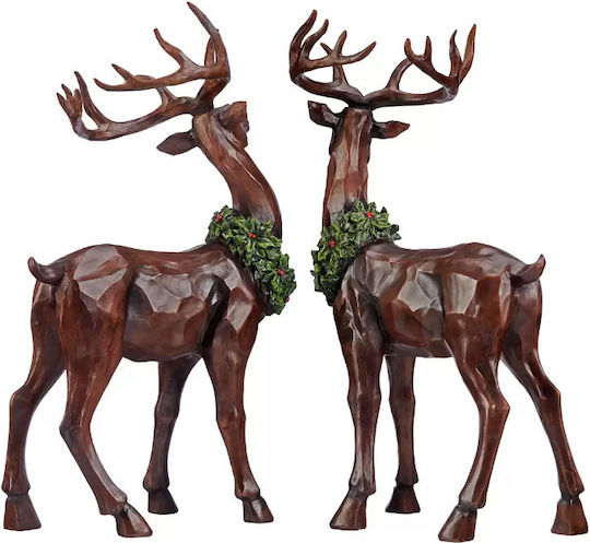 Weihnachtliche Holz Figur Hirsche 2Stück königlich