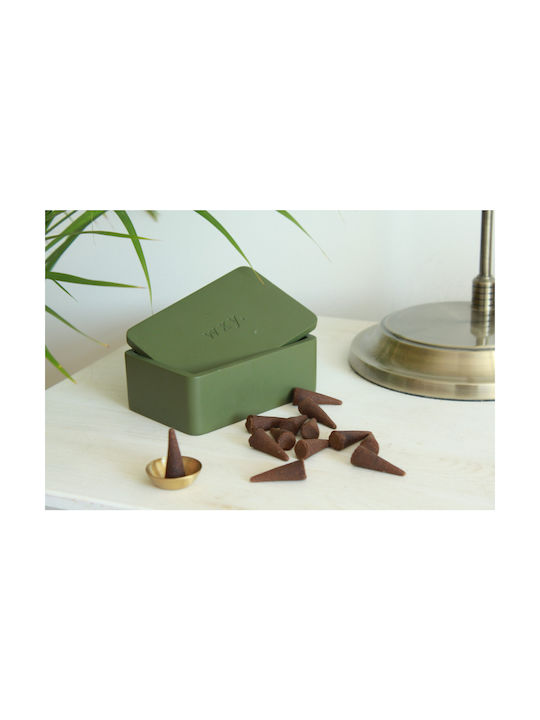 20 Aromatische Räucherkegel Weißer Salbei Zementbox Salbeigrün Wxy