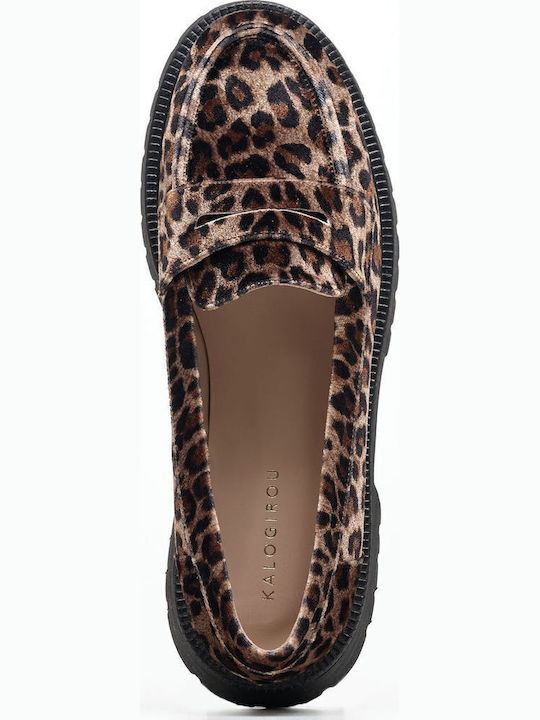 Δερμάτινα Γυναικεία Loafers Leopard