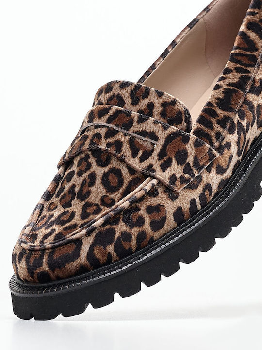Δερμάτινα Γυναικεία Loafers Leopard