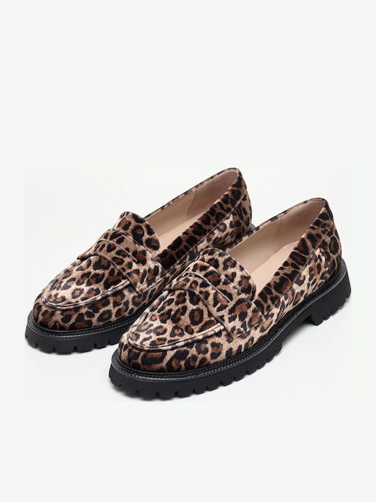 Δερμάτινα Γυναικεία Loafers Leopard