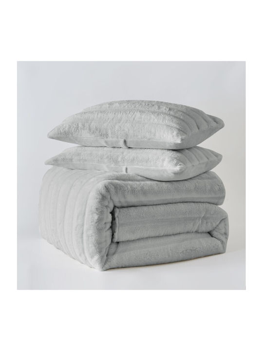 Liolios Home Πάπλωμα Υπέρδιπλο 220x240εκ. Volcno Lt.grey