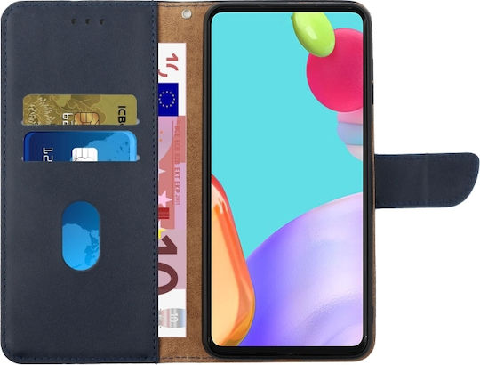 Портмоне Кожа / Силикон Син (Realme C30)