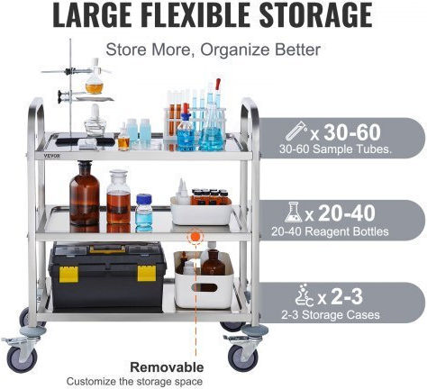Vevor Τροχήλατο Τραπεζάκι Nursing SYSSTCFB20134R3PNV0