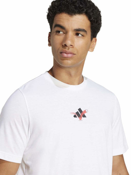 adidas Graphic Tee JD8252 Ανδρική Μπλούζα Λευκή