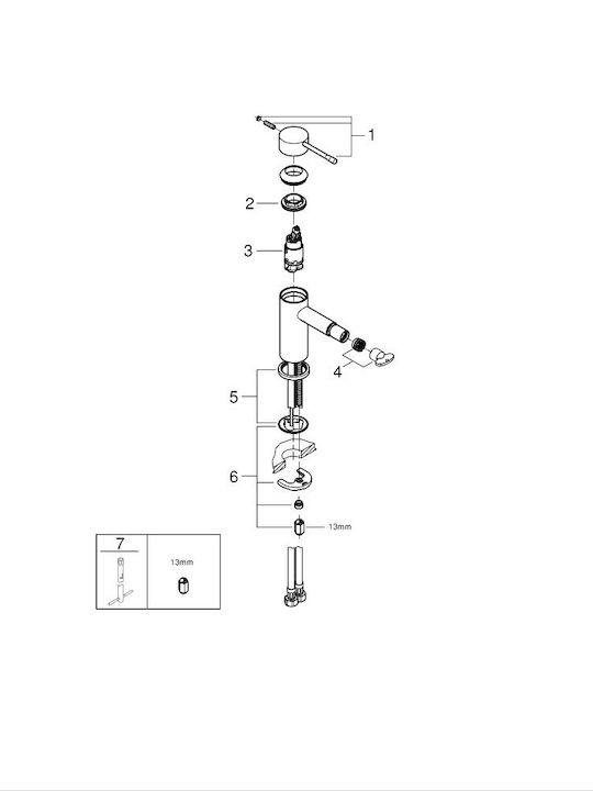 Grohe Μπαταρία Μπιντέ Μαύρο / Μαύρο