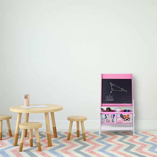 Ginger Home 3 In 1 Children's Drawing Easel Black Board White Board Paper Roll Super Girl