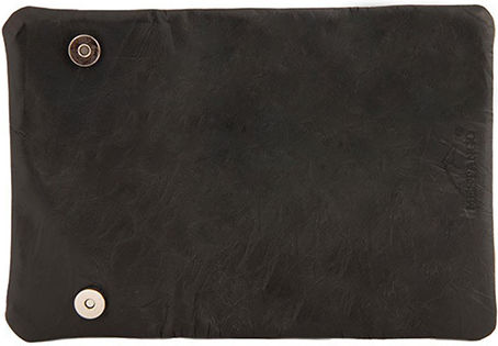 Mestango Lederne Tabaktasche mit magnetischem Verschluss 15.5x8cm Color black (Μiverse Farben)