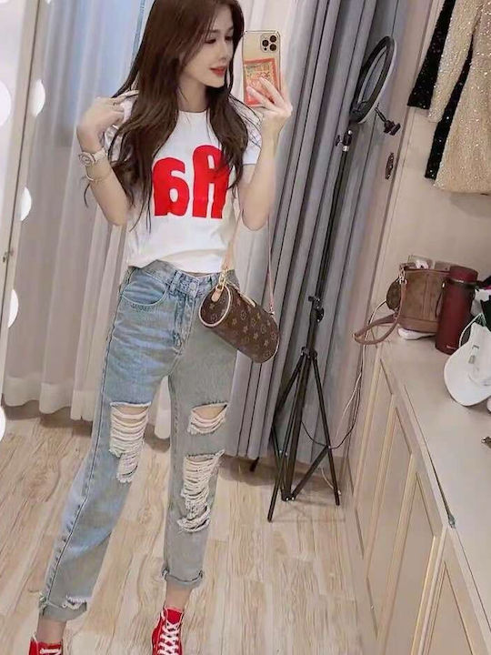 Hoch tailliert Damenjeans