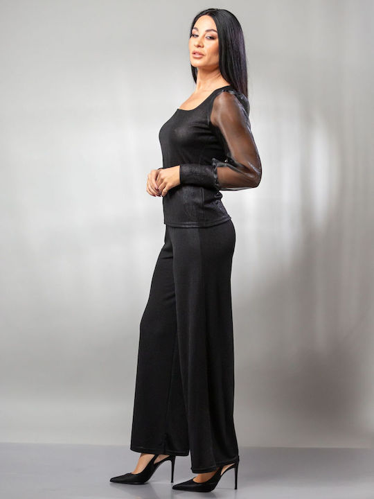 Women's Fabric Trousers with Rubber Band Bronze