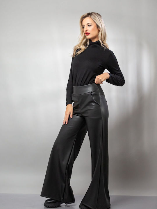 Boutique Women's Leather Trousers Bell Brown