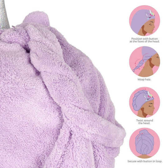 Legami Milano Kids' Beach Towel Purple Unicorns 55x23cm