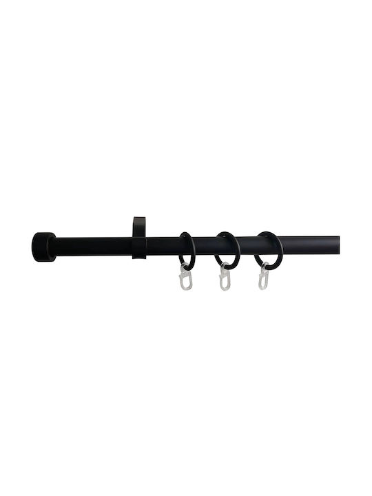 Homefit Ausziehbar Metallisch Vorhangstange Einfach Φ16mm 165-300cm Black