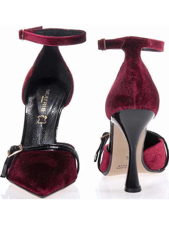 Pumps mit Riemchen Burgundisch