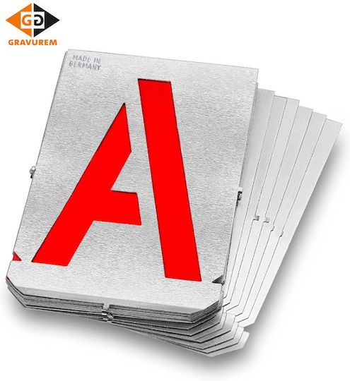 Set Metal Templates 80 Mm Letters A-z Gravurem 7000800b
